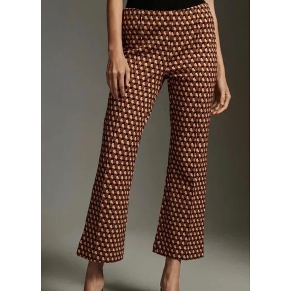 Maeve by Anthropologie Pants - Maeve Anthropologie Margot Crop Kick Flare Pants Women Medium Stretch Retro Boho